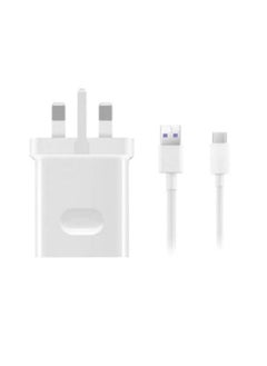 Quick Charging Travel Fast Charger With Type-C Cable & Wall Charger For Mobile Phones P30 P30 PRO P20, For Huawei P20 Pro White