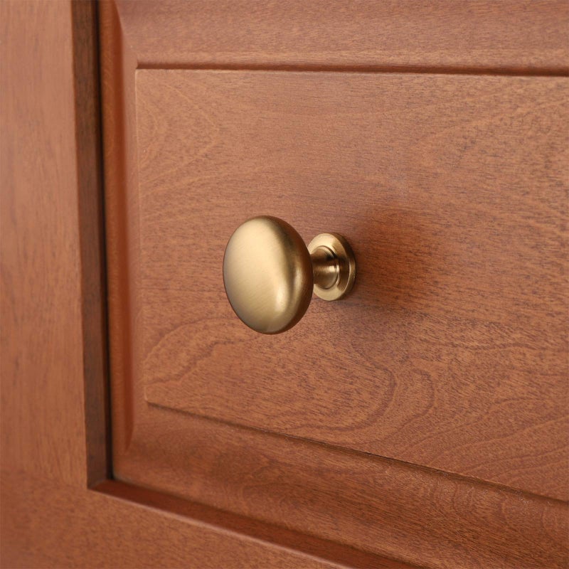 Nizado 12 Pack Warm Gold Drawer Knob Solid Kitchen Cabinet Hardware Champagne Bronze Cabinet Knob Antique Brass Dresser Knob Euro Style Furniture Hardware Diameter:1-1/5 "" - Image 2