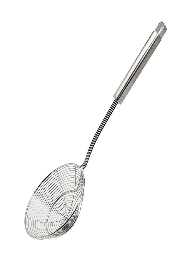مغرفة مصفاة معكرونة من الفولاذ المقاوم للصدأ عالي الجودة من مايكرستيب، أدوات مطبخ، مصفاة سلكية، ملعقة مصفاة معكرونة، 5.5 بوصة - Image 2