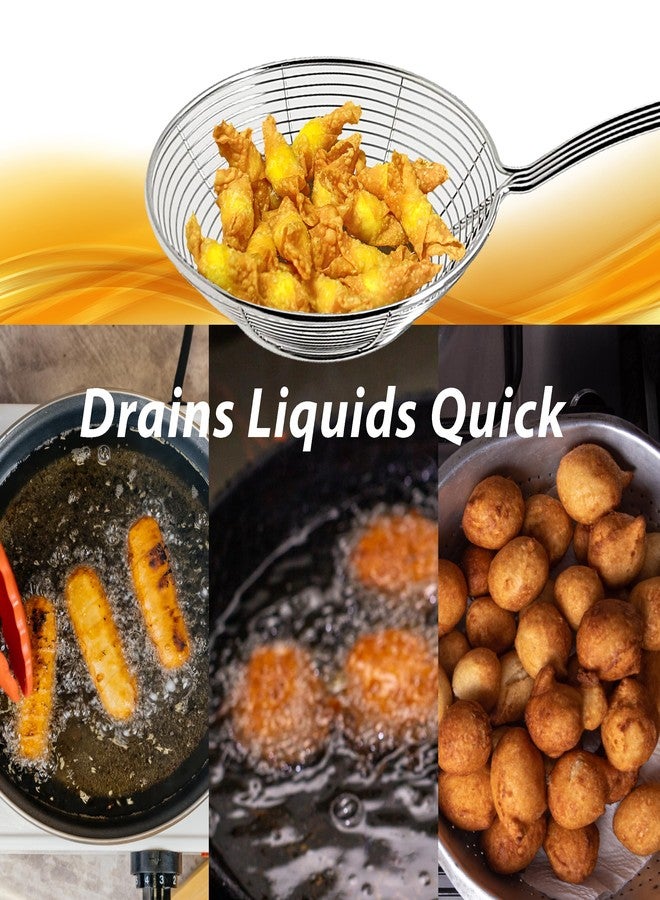 مغرفة مصفاة معكرونة من الفولاذ المقاوم للصدأ عالي الجودة من مايكرستيب، أدوات مطبخ، مصفاة سلكية، ملعقة مصفاة معكرونة، 5.5 بوصة - Image 5