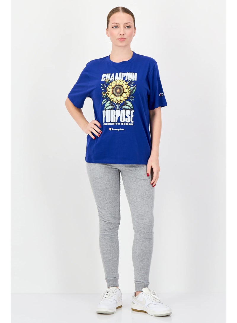 Champion Women Sportswear Fit Short Sleeve Outdoor T-Shirt, Blue - Image 1