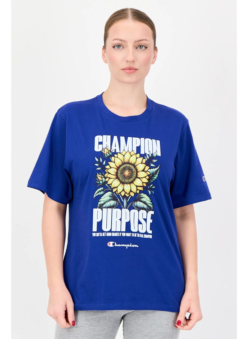 Champion Women Sportswear Fit Short Sleeve Outdoor T-Shirt, Blue - Image 3