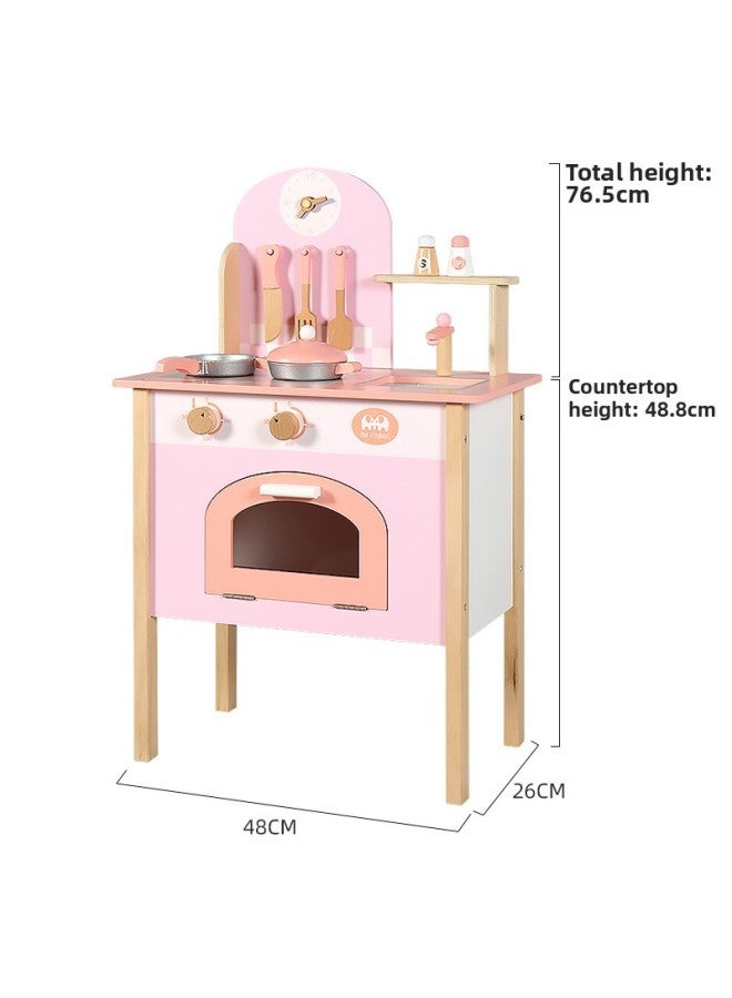 Children's Simulation Kitchen Play House Gas Stove Colorful Kitchenware Tableware Cutting Music Cooking Wooden Toy Set-Color:YLB-Colorful Kitchen (Blue) - Image 4