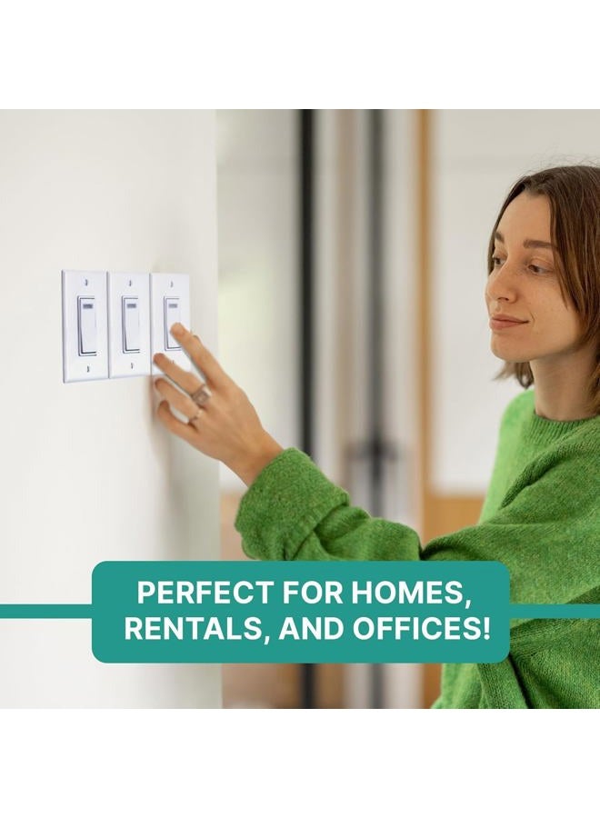 ISC Identify Switch Cover – Thin Plastic Wall Plate Overlays with Labels for Light Switches, 5 Pack, White - Image 5