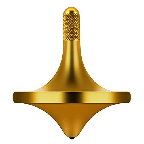 CHEETOP Stainless Steel Spinning Top Premium Exquisite Perfect Balance Well Made Metal Desk EDC Little Fidget Toy Spin Long Time Over 6 Minutes Great Value Gold Small Diameter 24mm - Image 1