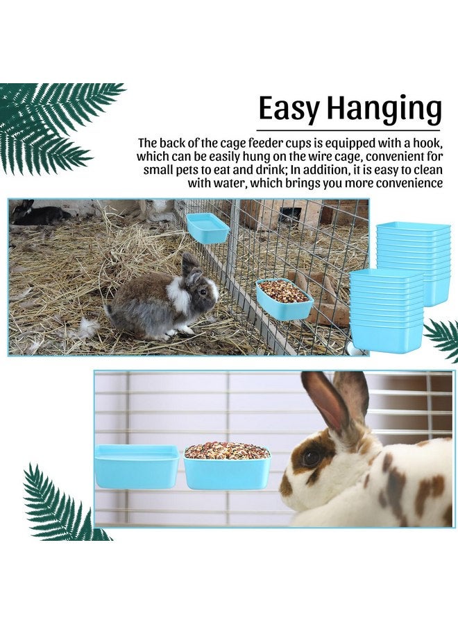 Zhehao 20 Pieces Cage Cups Chicken Feeder Waterer Cups 16 oz Hanging Bird Cage Feeder Plastic Bunny Feeder Water Bowl for PET Parrot Pigeon Rooster Gamefowl Poultry Wire Cage(Blue) - Image 5