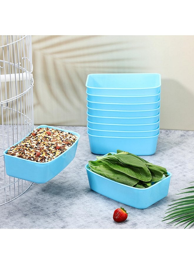 Zhehao 20 Pieces Cage Cups Chicken Feeder Waterer Cups 16 oz Hanging Bird Cage Feeder Plastic Bunny Feeder Water Bowl for PET Parrot Pigeon Rooster Gamefowl Poultry Wire Cage(Blue) - Image 4