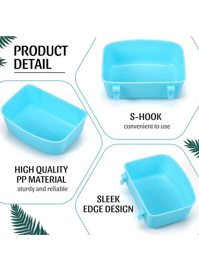 Zhehao 20 Pieces Cage Cups Chicken Feeder Waterer Cups 16 oz Hanging Bird Cage Feeder Plastic Bunny Feeder Water Bowl for PET Parrot Pigeon Rooster Gamefowl Poultry Wire Cage(Blue) - Image 3