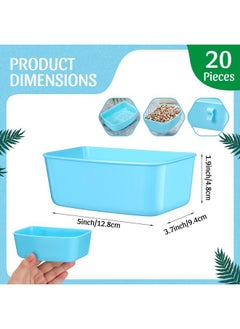 Zhehao 20 Pieces Cage Cups Chicken Feeder Waterer Cups 16 oz Hanging Bird Cage Feeder Plastic Bunny Feeder Water Bowl for PET Parrot Pigeon Rooster Gamefowl Poultry Wire Cage(Blue) - pzsku/ZE7BA0C8CCB19C7F329A2Z/45/_/1737032130/3145ac2b-6402-4d77-8289-2fd7d8135d9a