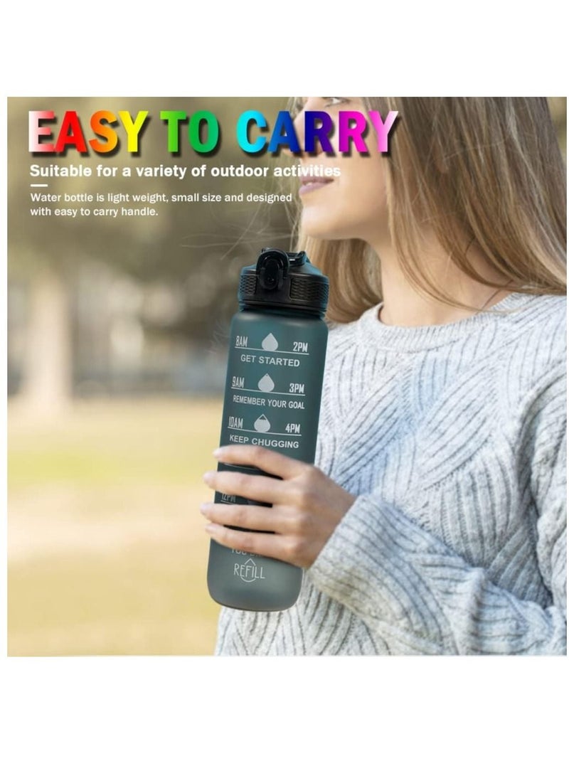 AROAQ 1000ml Leakproof Travel Bottles with Gradient Straw with Time Marker and Rope Gift for Running Cycling - Image 5