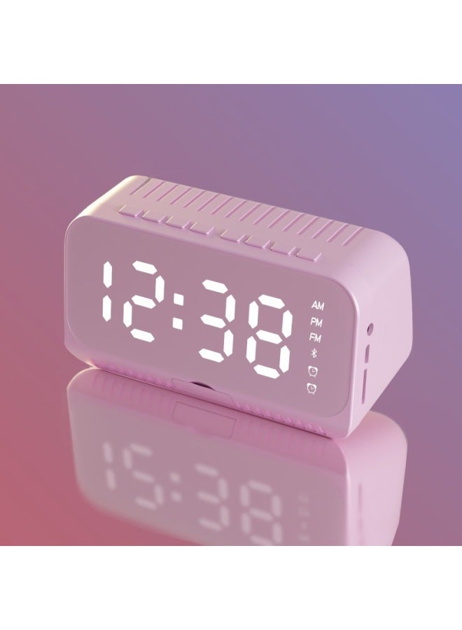 Neutral Multi-functional Wireless Bluetooth Clock Speaker Smart Mirror Alarm Clock Home Collection Broadcast Portable Small Stereo - Image 1