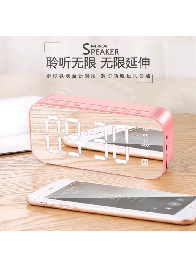 Neutral Multi-functional Wireless Bluetooth Clock Speaker Smart Mirror Alarm Clock Home Collection Broadcast Portable Small Stereo - Image 2