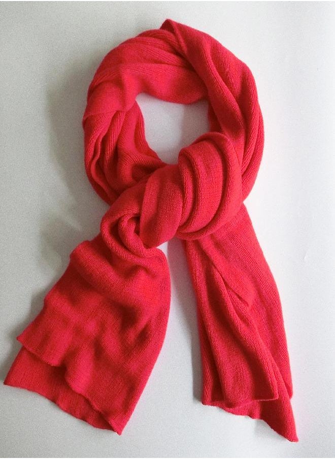 Wander Agio Wander Agio Womens Warm Long Shawl Winter Upset Large Scarf Pure Color Red  - Image 1
