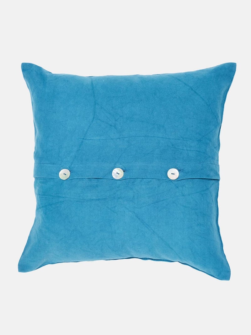 Fabindia Indigo Arya Linen Cushion Cover -16"X16" - Image 2