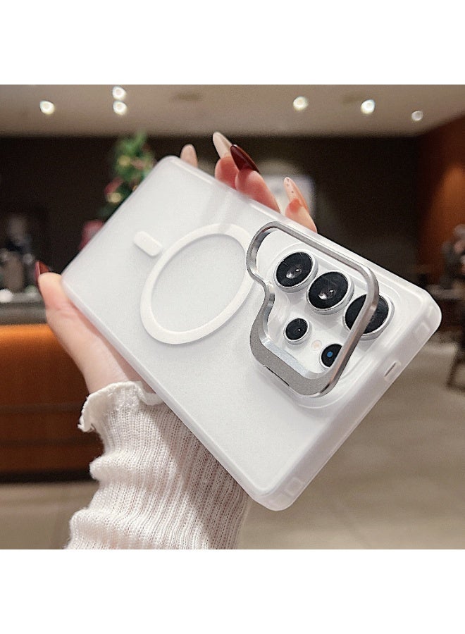 Magnetic Skin-Feel Phone Case with Metal Lens Stand for Samsung S26/S25/S24/S23 Ultra - Image 1