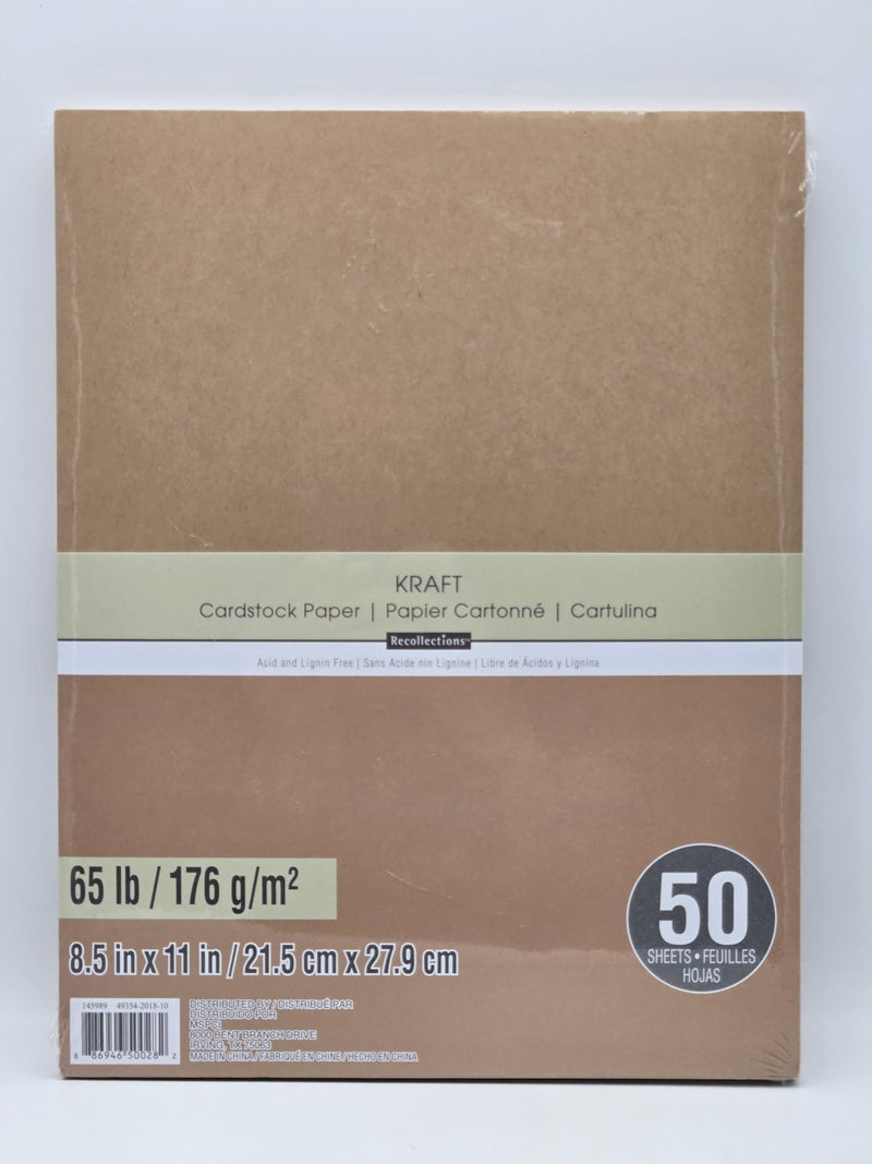 Cardstock Paper Value Pack 85 x 11 in Kraft by Recollections