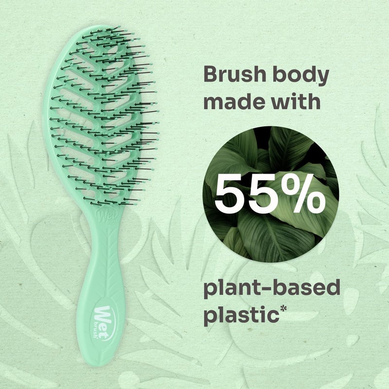 Wet Brush Go Green Speed Dry Hair Brush, Green - Vented Design & Ultra Soft HeatFlex Bristles - Ergonomic Handle Manages Tangle & Uncontrollable Hair - Pain-Free Hair Accessories - Image 4