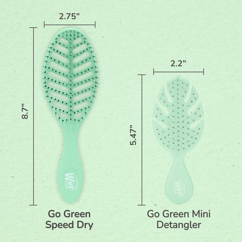 Wet Brush Go Green Speed Dry Hair Brush, Green - Vented Design & Ultra Soft HeatFlex Bristles - Ergonomic Handle Manages Tangle & Uncontrollable Hair - Pain-Free Hair Accessories - Image 5