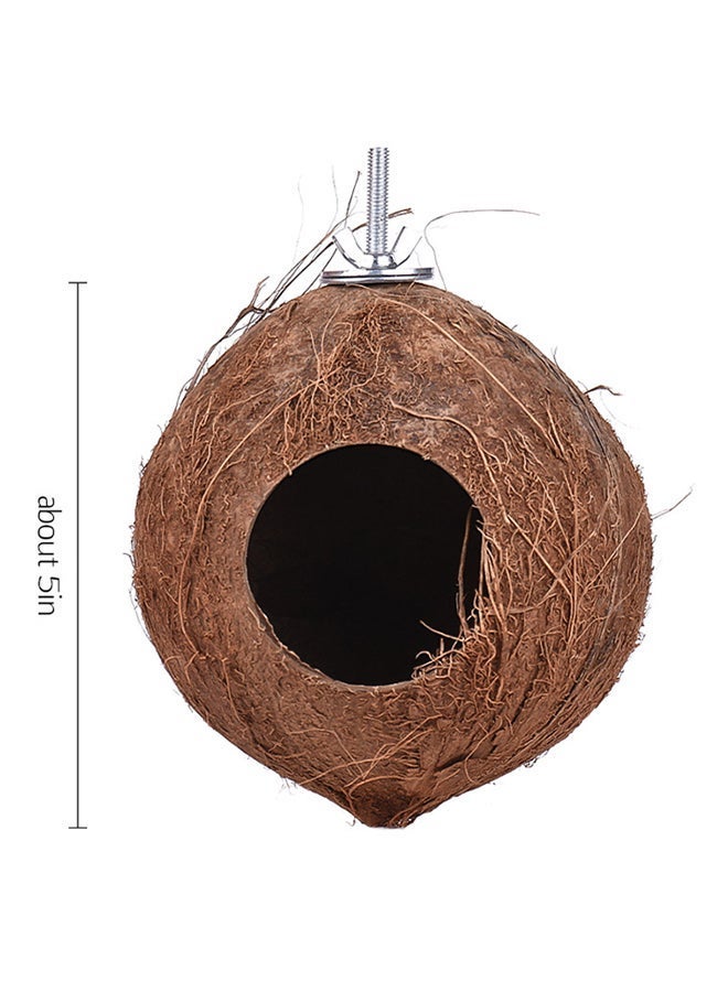 Natural Coconut Shell Small Pet Hideout, Cage-Mountable Nest House for Hamsters, Gerbils, Birds & Small Rodents - Image 2