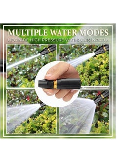 ELTRAZONE Water Spray Gun Car Wash Nozzle High Pressure Nozzle Spray Water Gun Water Jet Hose Nozzles Pipe For Gardening, Bike Car Wash Garden Watering Tool Black High Pressure Nozzle with 3 Attachment  - Image 5