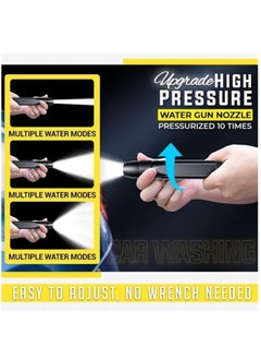 ELTRAZONE Water Spray Gun Car Wash Nozzle High Pressure Nozzle Spray Water Gun Water Jet Hose Nozzles Pipe For Gardening, Bike Car Wash Garden Watering Tool Black High Pressure Nozzle with 3 Attachment  - Image 1