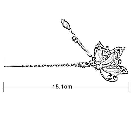 YOY Fashion Long Hair Decor Chinese Traditional Style Women Girls Hair Stick Hairpin Hair Making Accessory with Butterfly,Red - Image 4