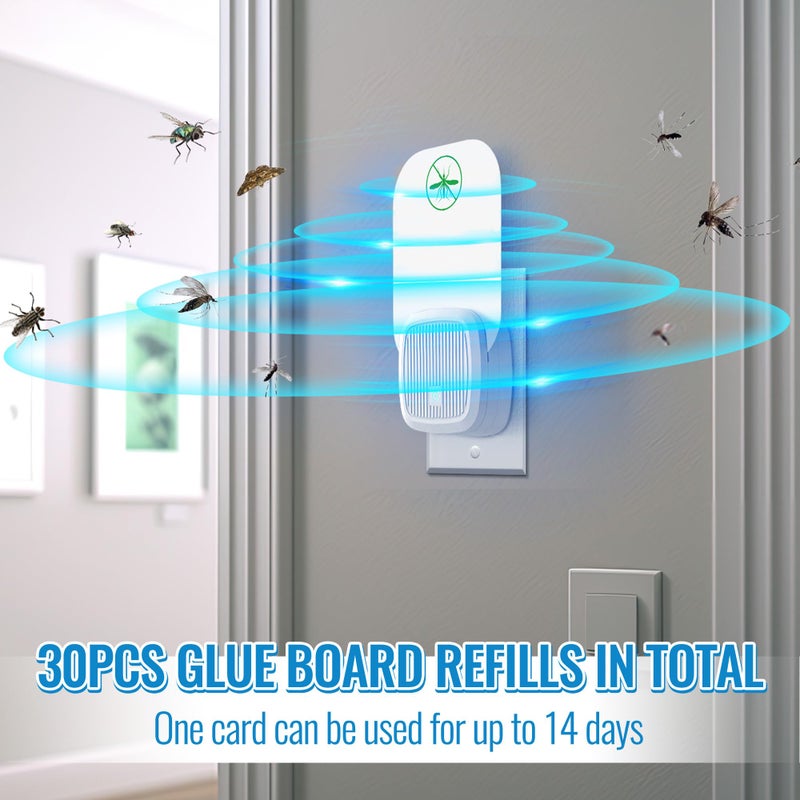 Qualirey كواليراي 30 عبوة إعادة تعبئة مصيدة الحشرات الطائرة متوافقة مع مصيدة الذباب VEYOFLY VF01، لوح لاصق لاصطياد الحشرات، بطاقات لاصقة بديلة لمصائد الحشرات والبعوض والذباب الفاكهي داخل المنزل (كلاسيكي) - Image 5
