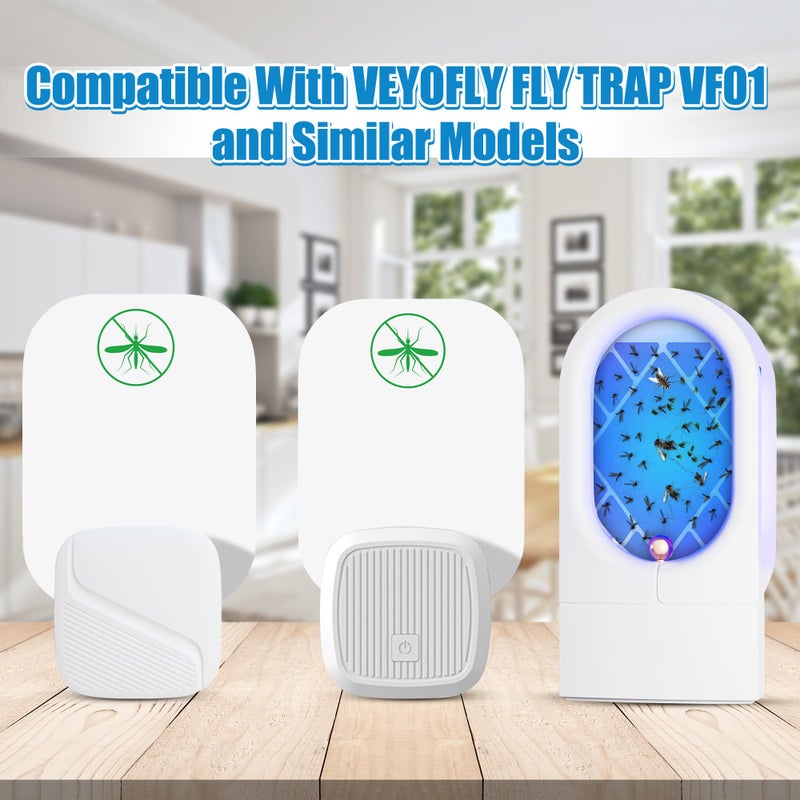 Qualirey كواليراي 30 عبوة إعادة تعبئة مصيدة الحشرات الطائرة متوافقة مع مصيدة الذباب VEYOFLY VF01، لوح لاصق لاصطياد الحشرات، بطاقات لاصقة بديلة لمصائد الحشرات والبعوض والذباب الفاكهي داخل المنزل (كلاسيكي) - Image 2