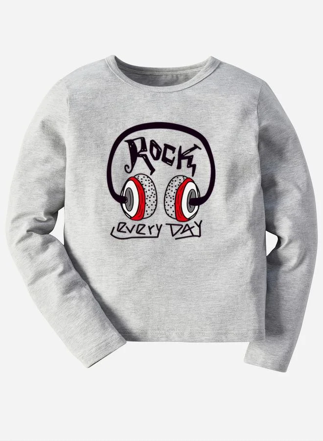 تايك تو Take Two Boys Grey Graphic Print T-Shirt