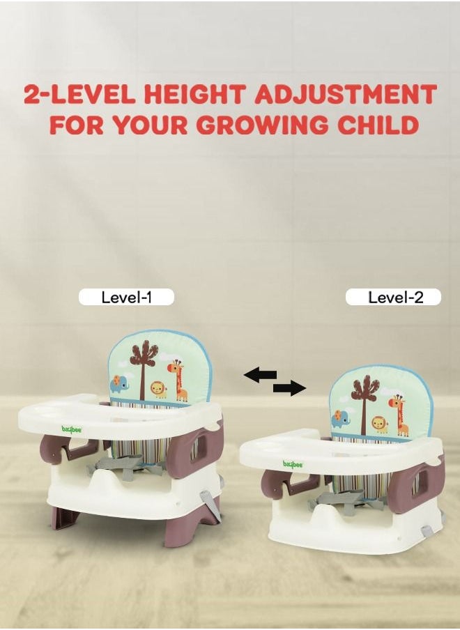 BAYBEE - Booster Seat For Feeding With Removable Dining Tray Folding Seat 3 Point Safety Harness Age 1 To 3 Years - Image 1