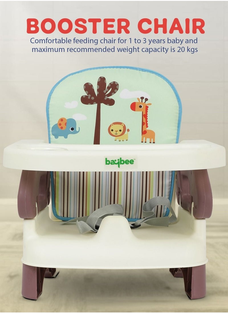 BAYBEE - Booster Seat For Feeding With Removable Dining Tray Folding Seat 3 Point Safety Harness Age 1 To 3 Years - Image 1