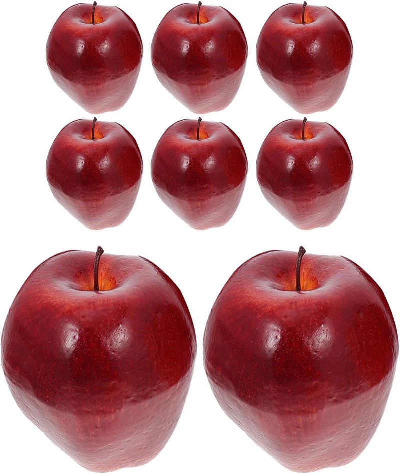 Luxshiny 8pcs Artificial Model Set, Lifelike Foam Simulation Fruit Decoration for Photography Props and Dining Table Centerpiece in Red - Image 1