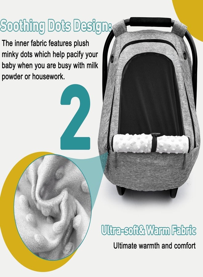 beatoutou Baby Car Seat Cover,Patented Waterproof Baby Carseat Cover for Boys & Girls,Infant Car Seat Cover Canopy for Girls,Windproof Car Seat Canopy for Boys, Keeps Babies Warm and Cozy (Gray) - Image 3