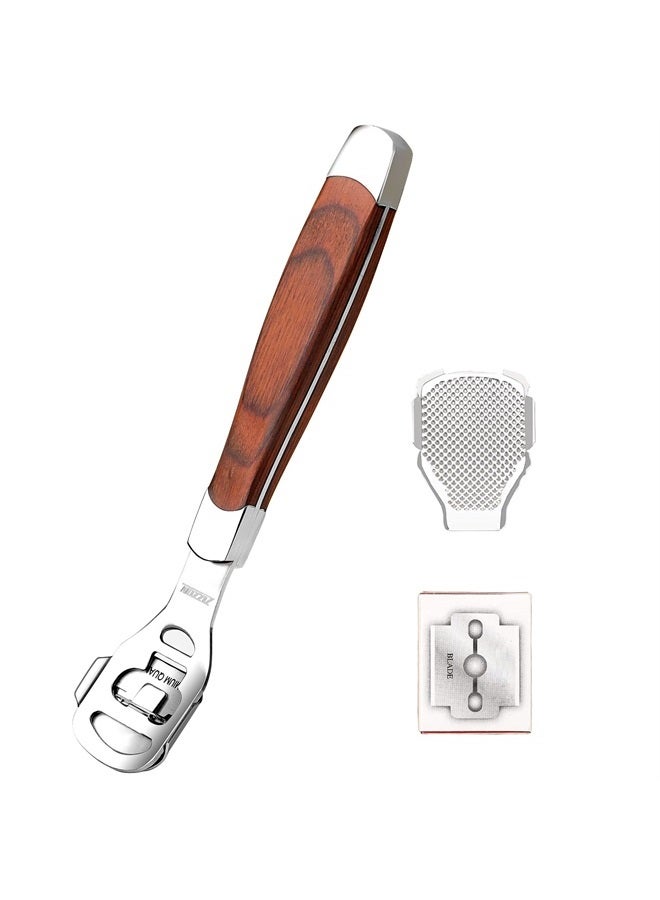 ZIZZON Foot Care Pedicure Callus Shaver Hard Skin Remover Wood Handle 10 Blades ZIZZON - Image 1