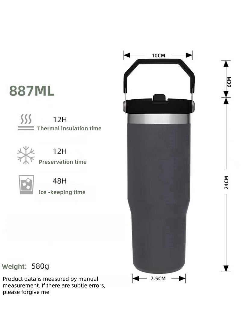 Generic - IceFlow Stainless Steel Tumbler - Vacuum Insulated Water Bottle for Home, Office or Car Reusable Cup with Straw Leak Resistant Flip Cold for 12 Hours or Iced for 2 Days, 30oz - Image 1