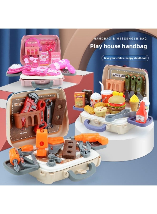 Spot Children's Play House Toys Boys And Girls Beauty Burger Tools Multi-function Messenger Bag Toys Wholesale-Color:Tool Crossbody Bag  - Image 2