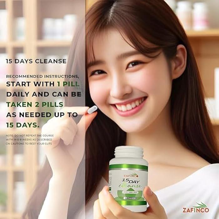 ZAFiNCO Gut Relief-15 Day Colon Cleanse n Detox, Intestinal Cleanse for Men&Women. Advanced Constipation Relief, Non-GMO Colon Cleanse Probiotics, 30 Capsules 1-2 Daily-Made in The USA - Image 5