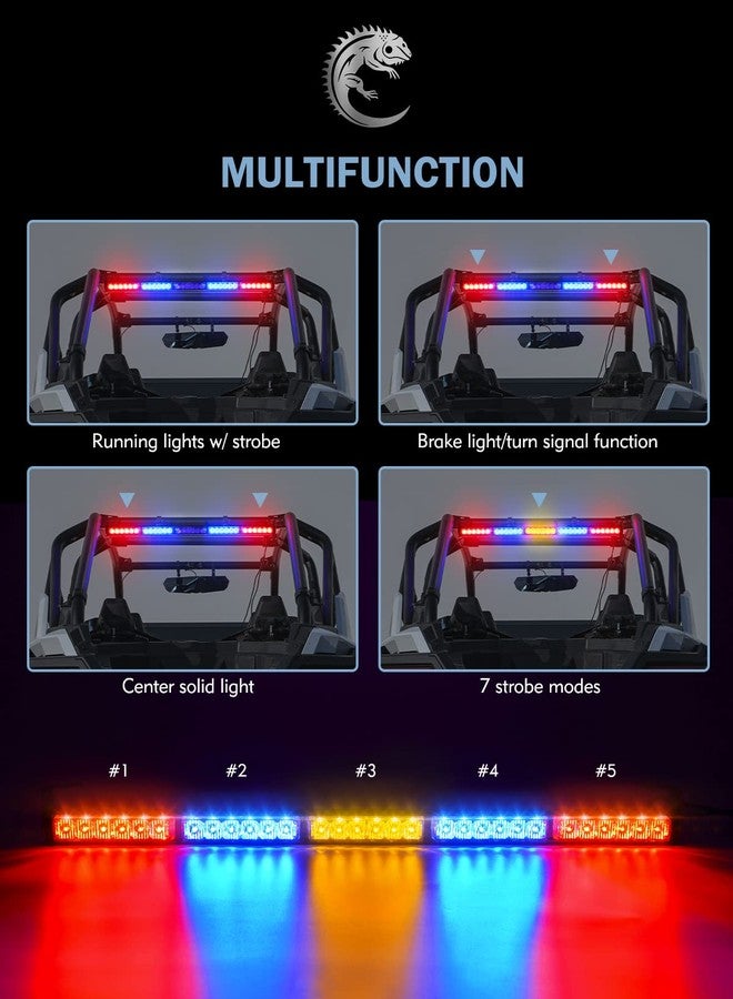 Lupar 30'' LED Chase Strobe Light Bar, Offroad Rear Chase Flashing Light Bar with Brake, Running, Reverse & Turn Signal Light Compatible with 1.75''-2'' Roll Bar for UTV, RZR, ATV (RBYBR) - Image 2