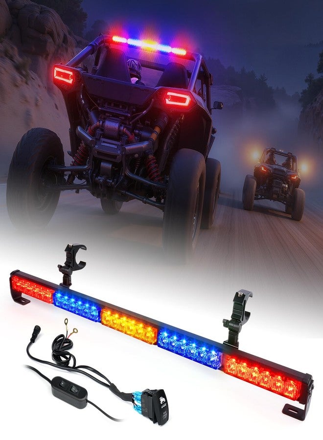 Lupar 30'' LED Chase Strobe Light Bar, Offroad Rear Chase Flashing Light Bar with Brake, Running, Reverse & Turn Signal Light Compatible with 1.75''-2'' Roll Bar for UTV, RZR, ATV (RBYBR) - Image 1