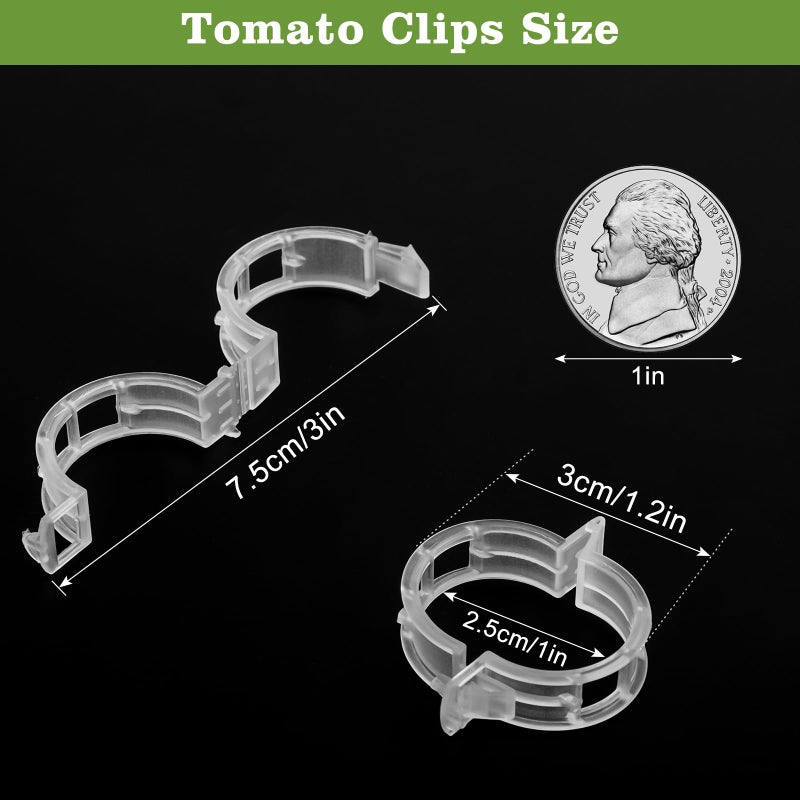 FEED GARDEN 120Pcs Plant Clips for Climbing Plants-Tomato, Cucumber, Grape & Vegetable Plant Supports, Reusable Tomato Clips Plastic Garden Clips, White - Image 2