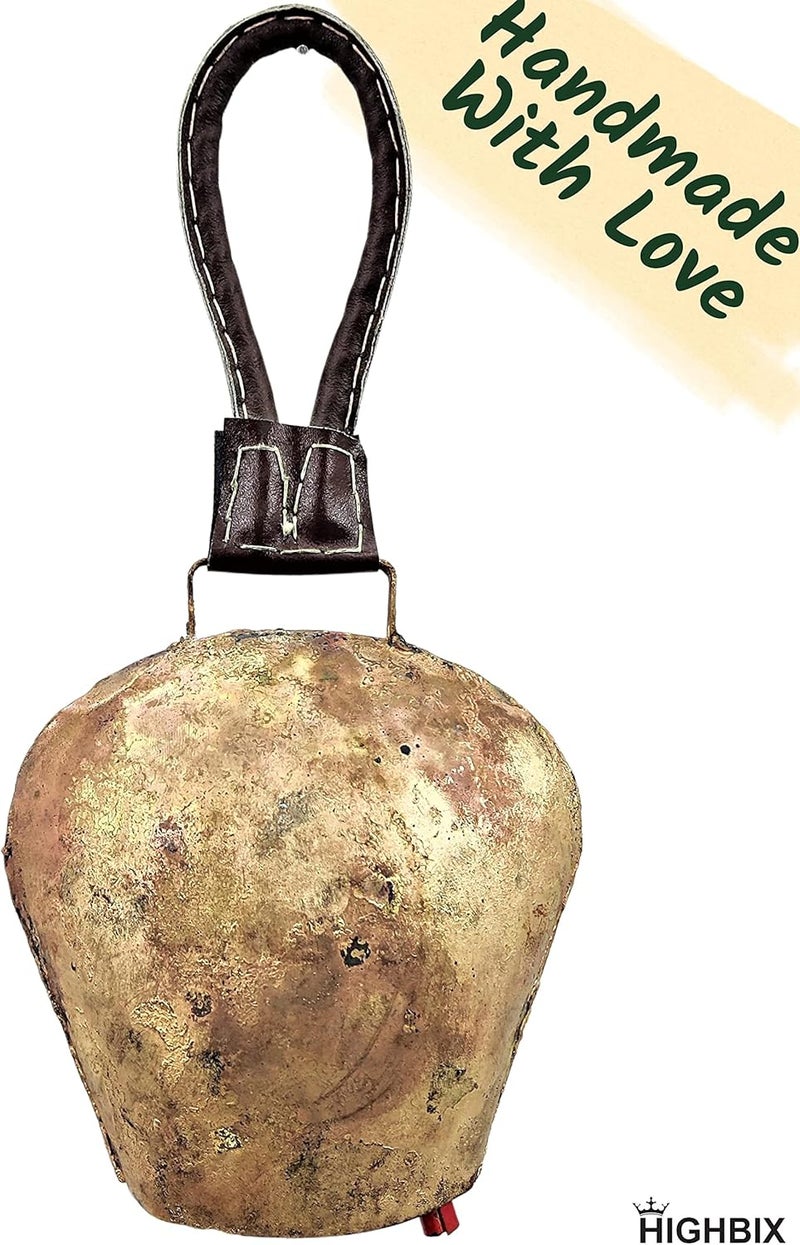 HIGHBIX Giant Harmony Cow Bell Huge Vintage Handmade Rustic Lucky Christmas Hanging Bell - Image 5