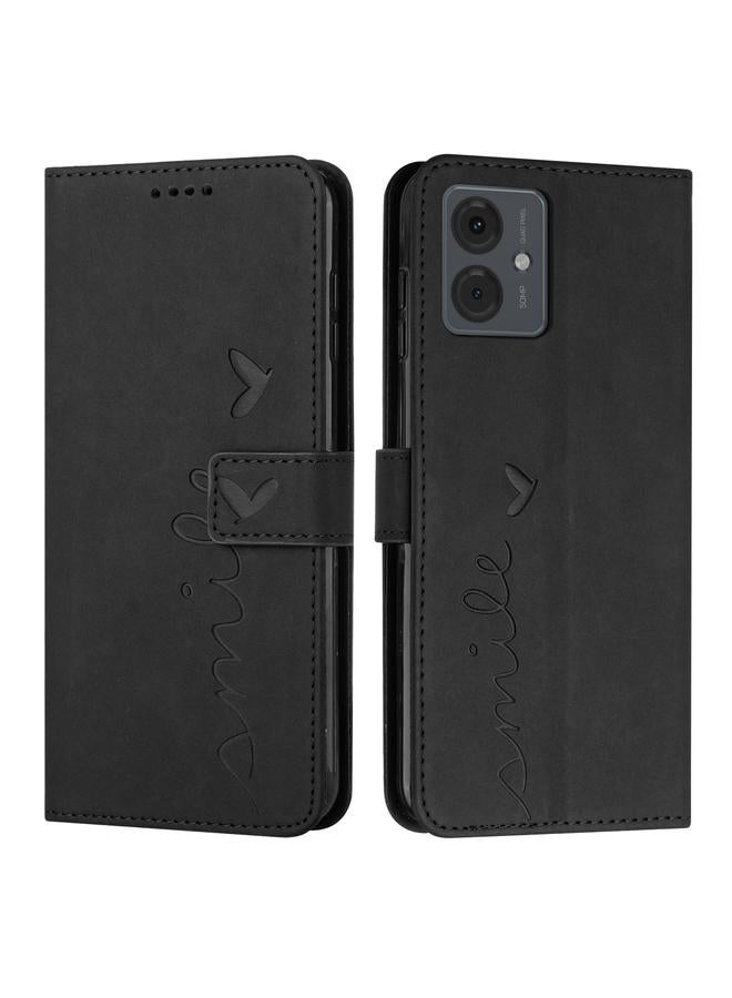 اس-توب جراب لهاتف Motorola Moto G14 مصنوع من الجلد بتصميم على شكل قلب - Image 1