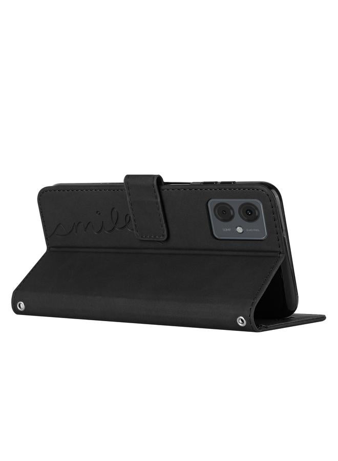 اس-توب جراب لهاتف Motorola Moto G14 مصنوع من الجلد بتصميم على شكل قلب - Image 3