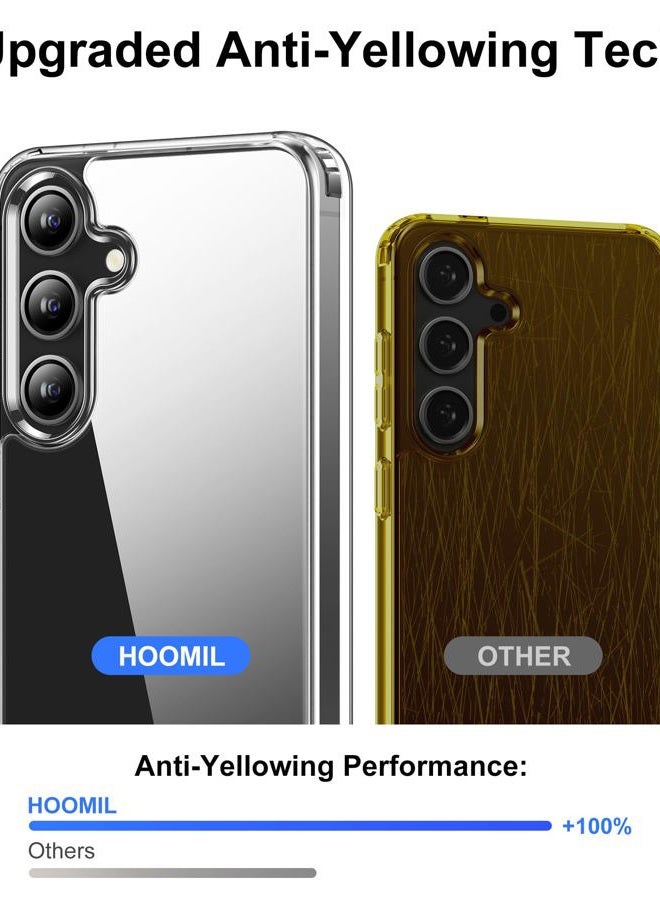 HOOMIL Case for Samsung Galaxy S25 6.2 Inch, Anti-Yellowing Transparent Phone Case, Shockproof Protective Cover - Crystal Clear - Image 4