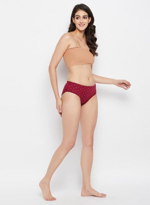 كلوفيا عبوة من 3 سراويل داخلية نسائية بطبعة متوسطة الخصر