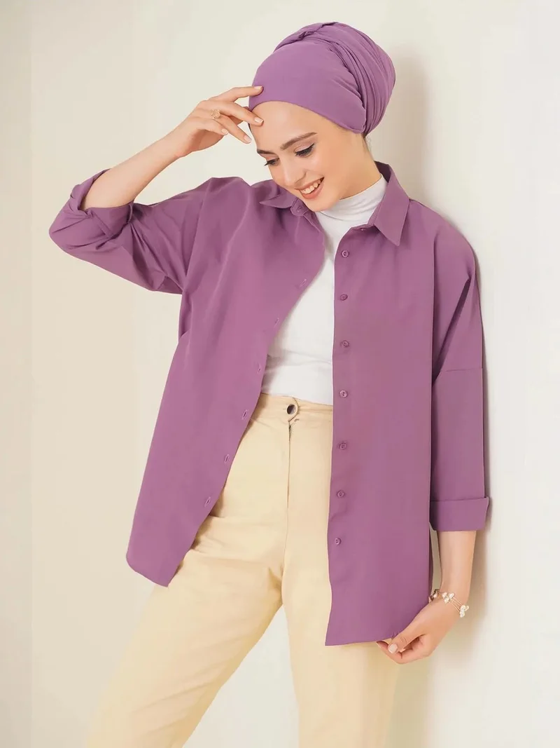 بيغ دارت BDART Relaxed Fit Poplin Shirt with Button Closure