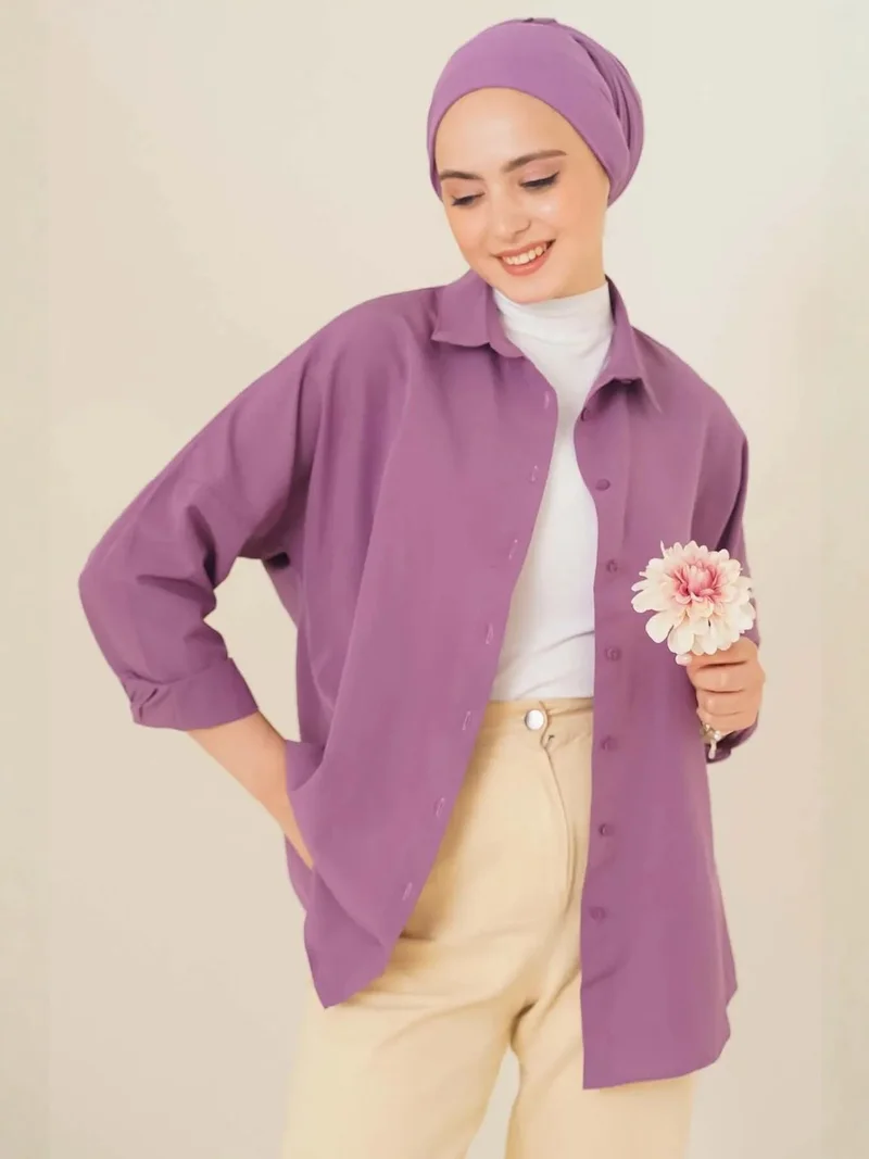 بيغ دارت BDART Relaxed Fit Poplin Shirt with Button Closure