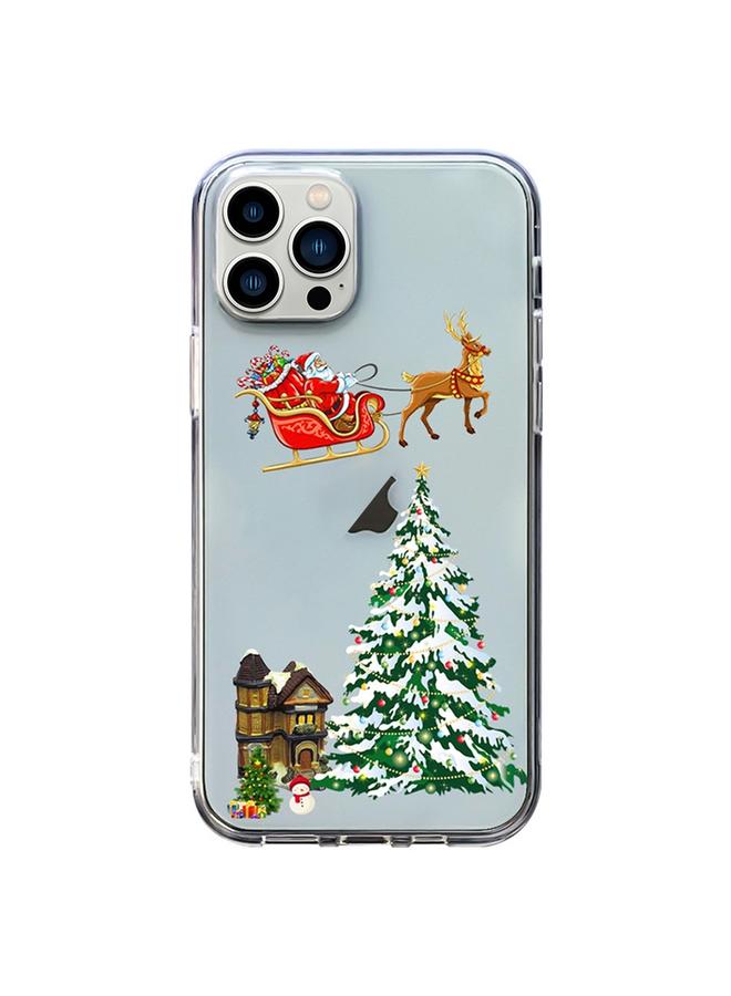 Zaboon Case For iPhone 12 Pro Max Christmas Colored Drawing Pattern High Transparent Soft TPU Phone Case - Image 1