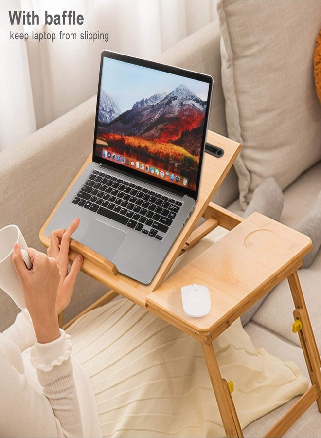 SOFFRIA Lap Desk Bamboo Bed Tray Table Fits up to 17.7 Inch Foldable Laptop Desk for Breakfast Homework Study Reading Eating Food Tray Table - Image 4