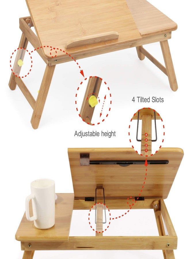 SOFFRIA Lap Desk Bamboo Bed Tray Table Fits up to 17.7 Inch Foldable Laptop Desk for Breakfast Homework Study Reading Eating Food Tray Table - Image 5